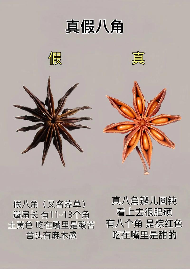 買八角，要區(qū)分“紅色”和“黑色”的，差別挺大，別花冤枉錢